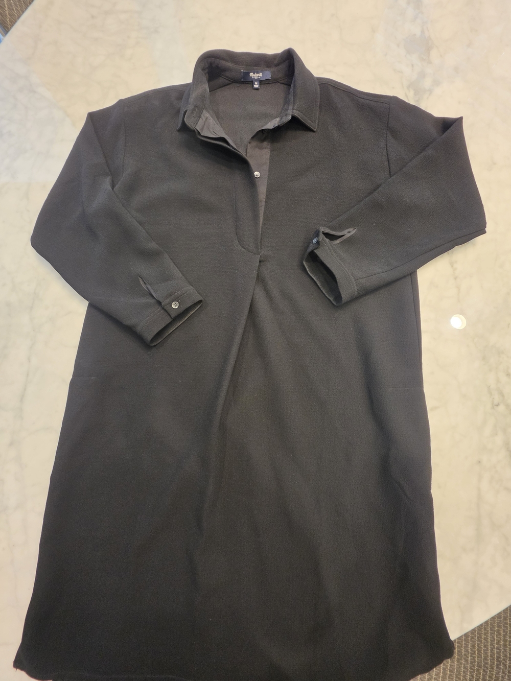 Madewell Black A-Line Polo Dress